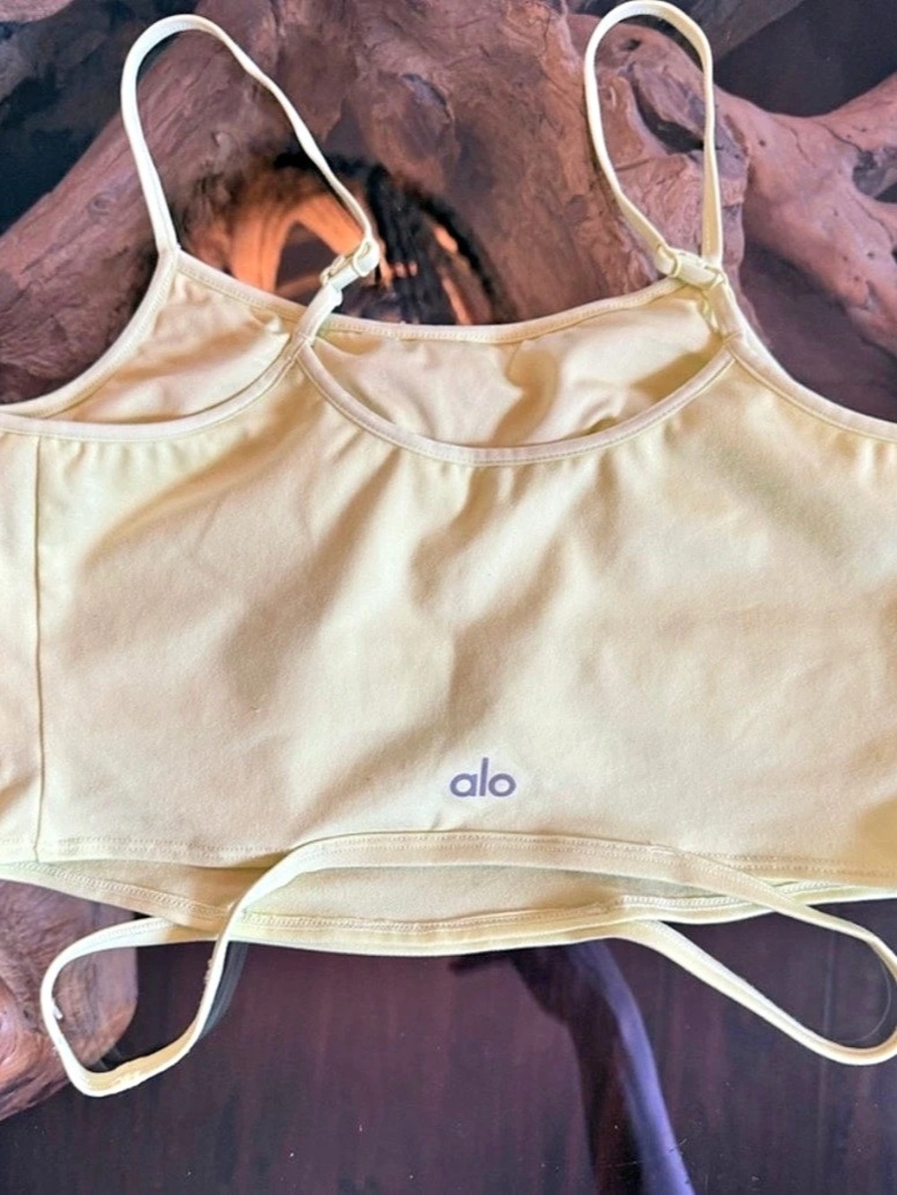 alo Crop tank Top Yellow Size Medium NWT